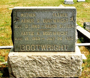 Abner Stanfield Bootwright and Hattie Anderson Gravestone