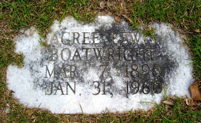 Acree Lewis Boatwright Gravestone