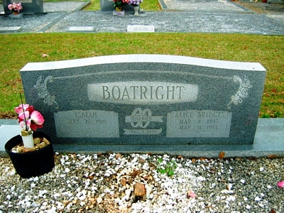 Alice Bridges Boatright Gravestone