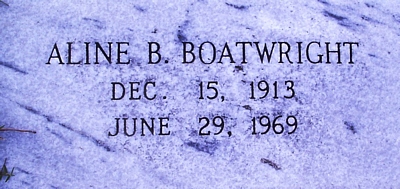 Aline Richards Bailey Boatwright Gravestone