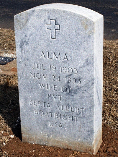 Alma L. Webb Boatright Gravestone: