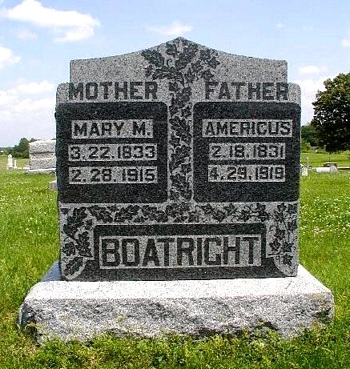 Americus Daniel Boatright and Mary Mariah Omohundro Gravestone