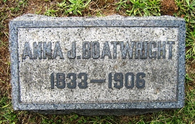 Anna J. Toney Boatwright Gravestone