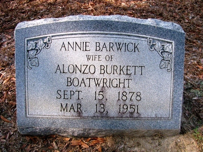 Annie Barwick Boatwright Gravestone