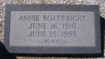 Annie Smith Boatwright Gravestone