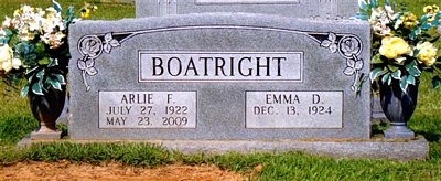 Arlie F. Boatright Gravestone: