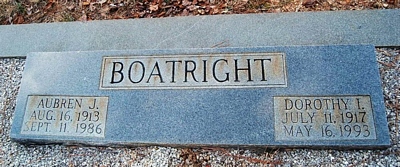 Aubren J. and Dorothy I. Boatright Gravestone