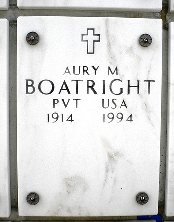 Aury Manning Boatright Gravestone: