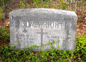 Azariah John Boatwright and Mary Emily Clark Gravestone