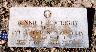 Bennie F. Boatright Gravestone
