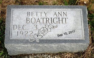 Betty Ann Boatright Gravestone: