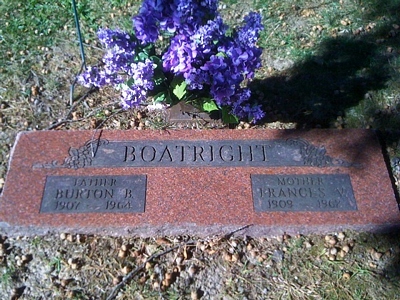Burton Benjamin and Frances Verl Hill Boatright Gravestone