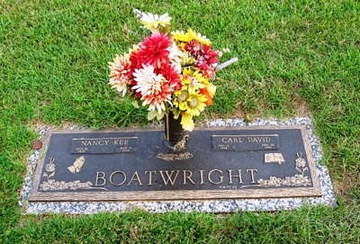 Carl David and Nancy C. Kee Boatwright Gravestone