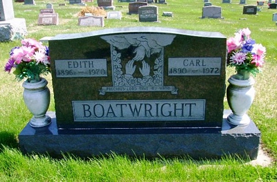 Carl William and Edith Ewan Boatwright Gravestone