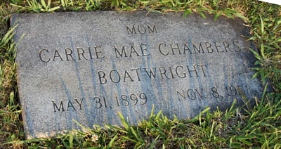 Carrie Mae Chambers Boatwright Gravestone
