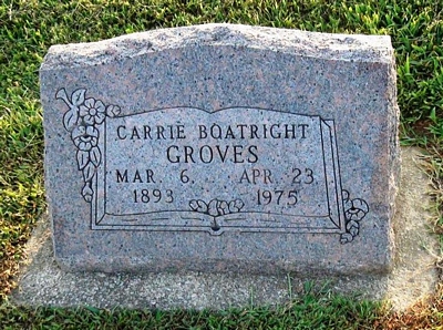Carrie Groves Boatright Gravestone: