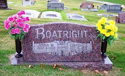 Charles Fay and Anna Margaret Hopper Boatright Gravestone