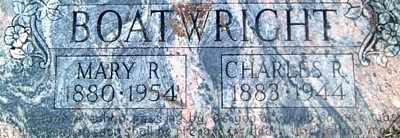Charles Redmon and Mary Rebecca White Boatwright Gravestone