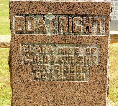 Clara Bell Rainey Boatright Gravestone
