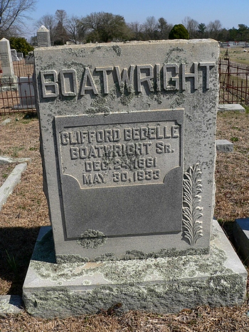 Clifford Bedelle Boatwright Gravestone