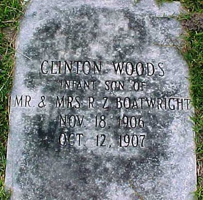 Clinton Woods Boatwright Gravestone