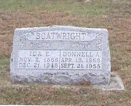 Donnell Alexander Boatwright and Ida E. Burton Gravestone