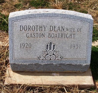 Dorothy Dean Fishel Boatright Gravestone