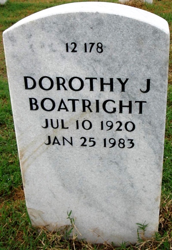 Dorothy Jane Swanstrom Boatright Gravestone