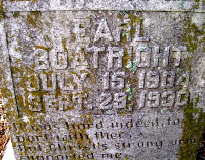 Earl H. Boatright Gravestone