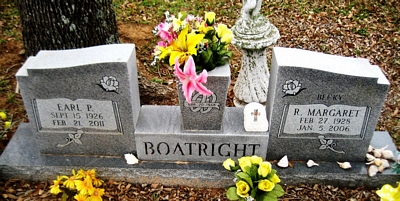 Earl Padgett and Rebecca Margaret Scogin Boatright Gravestone