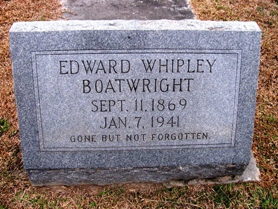Edward Whipley Boatwright Gravestone