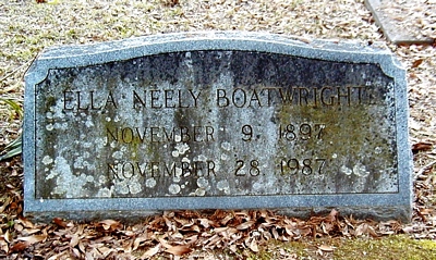 Ella Neely Boatwright Gravestone