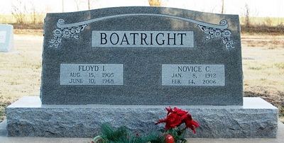 Floyd Irvin and Novice C. Barry Boatright Gravestone
