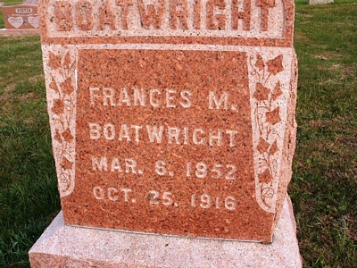 Frances M. Jennings Boatwright Gravestone: