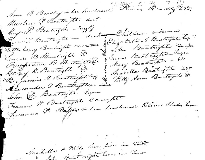 Frances Tinsley Boatwright Document 1836