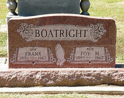 Frank Alex and Foy Malinda Murphy Boatright Gravestone