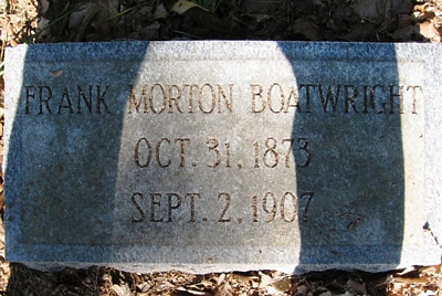 Frank Morton Boatwright Gravestone: