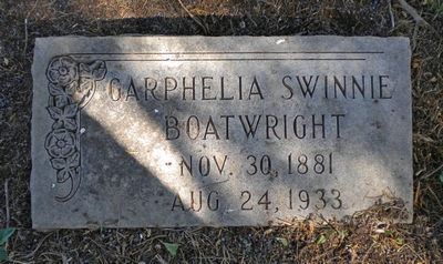 Garphelia F. Swinnie Boatwright Gravestone