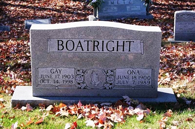 Gay L. and Ona Gainer Boatright Gravestone