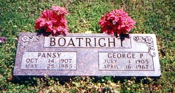George Polk Boatright and Pansy Faye Jones Boatright Marker