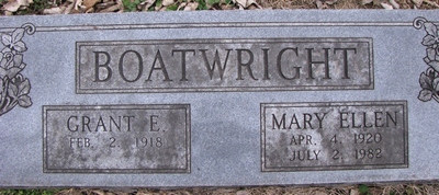 Grant Ellsworth and Mary Ellen Boatwright Gravestone