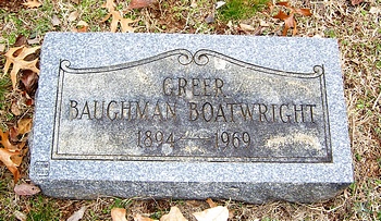 Greer Baughman Boatwright Marker