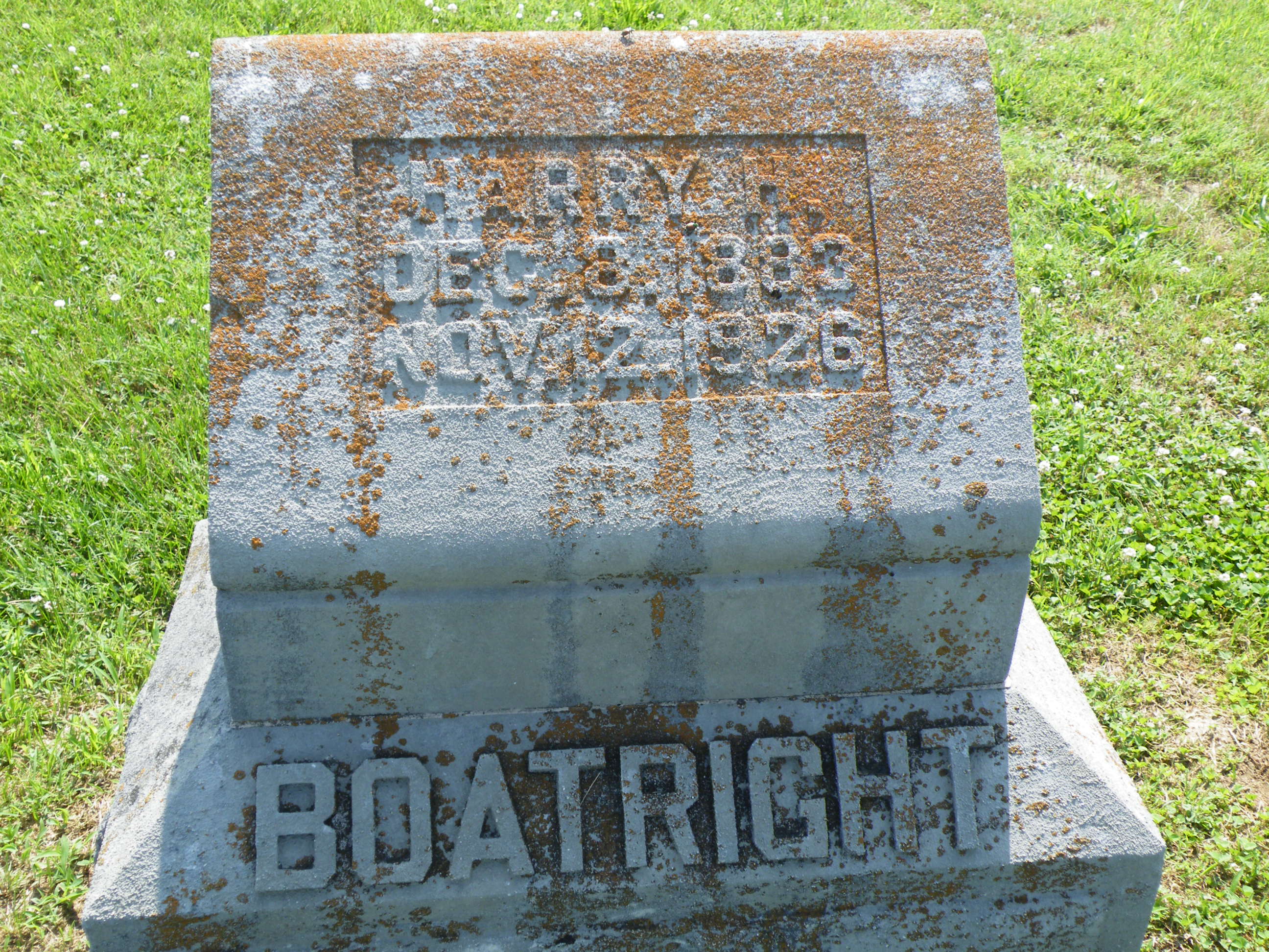 Harry Hugh Boatright Gravestone