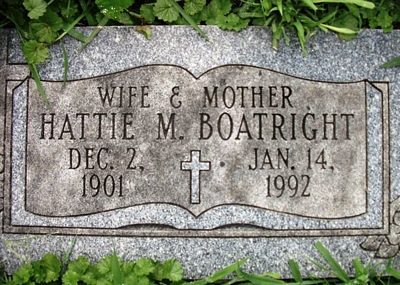 Hattie M. Boatright Gravestone