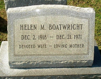 Helen Marie Boatwright Gravestone