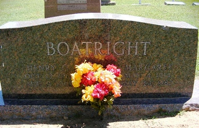 Henry Odes and Mary Margaret Adcock Boatright Gravestone