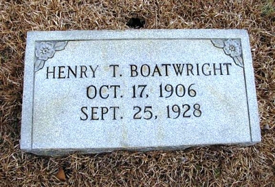 Henry Thompson Boatwright Gravestone