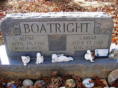 Herbert Lamar and Aleen Crawford Boatright Gravestone