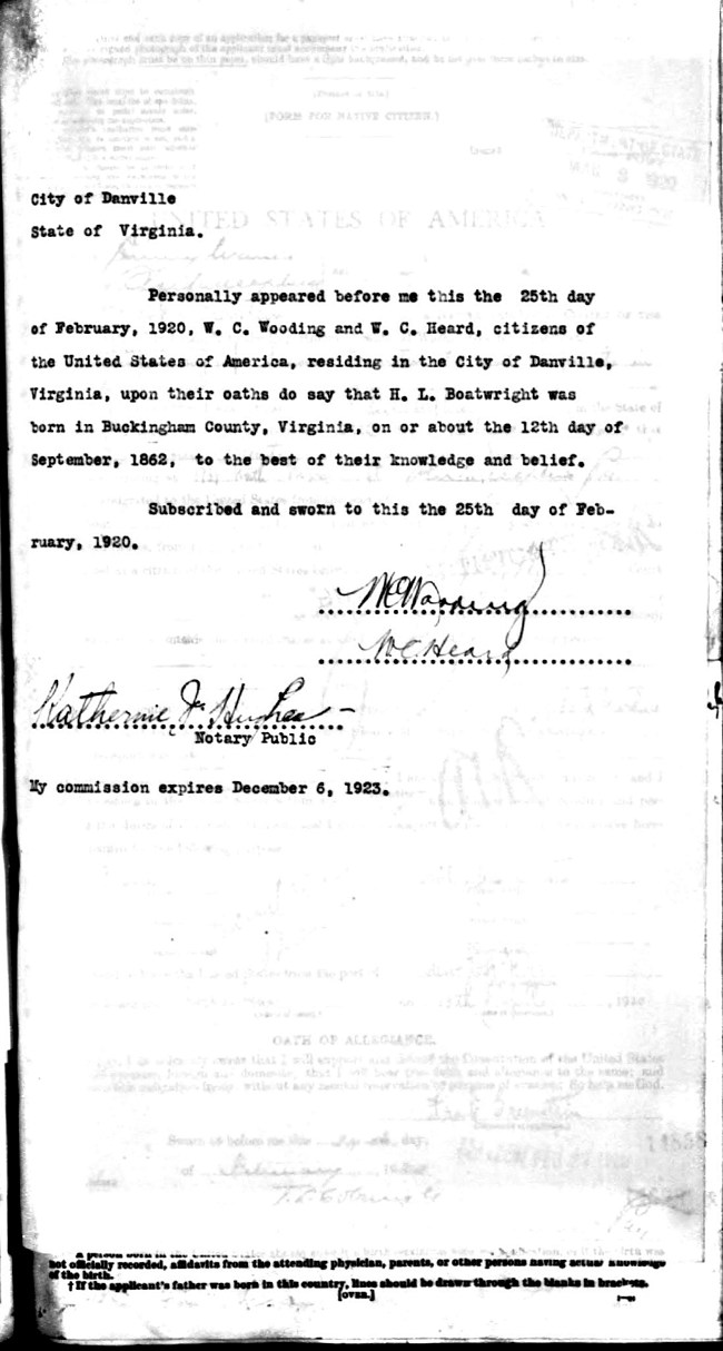 Herbert Lee Boatwright Passport