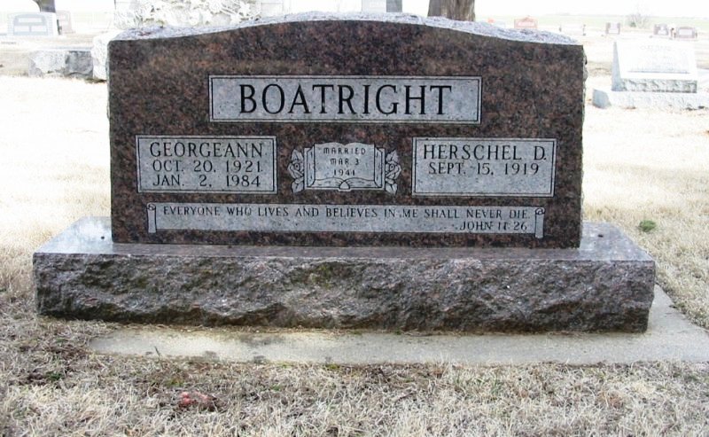 Hershel D. Boatright and Georgeann Meredith Gravestone